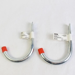 Set of 2 Stanley 6 Inch Wall Mounted Utility J Hook Tube Hanger Zinc Plated