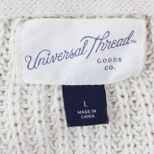 Universal Threads Women's L Beige Open Front Sweater Cardigan - Pre-owned