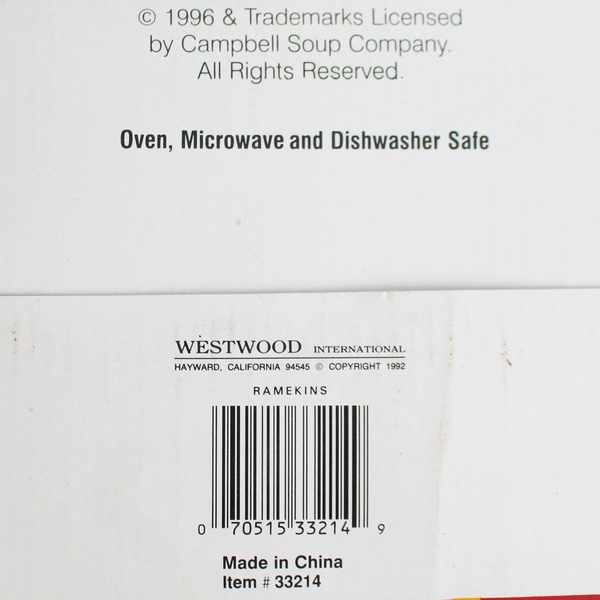 1996 Westwood International Campbell's Kids Covered Ramekins