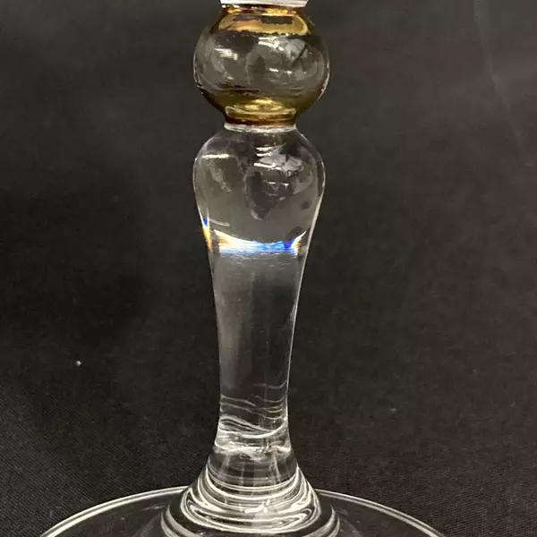 Set of 2 Bohemia Crystal Champagne Flutes with Gold Trim 8" Tall