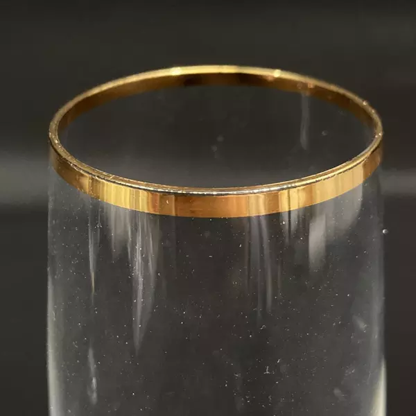 Set of 2 Bohemia Crystal Champagne Flutes with Gold Trim 8" Tall