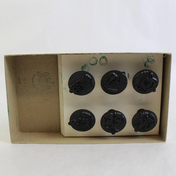 Set of 6 Vintage Universal Four Teacher's Aid Animal Grading Ink Stamps