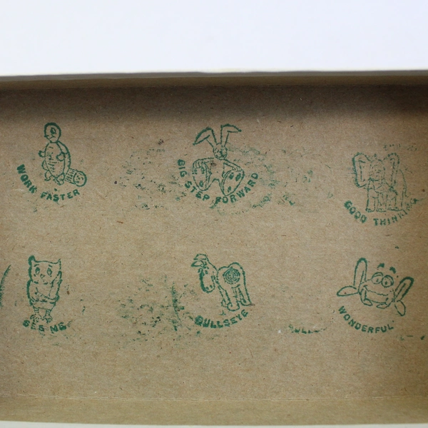 Set of 6 Vintage Universal Four Teacher's Aid Animal Grading Ink Stamps