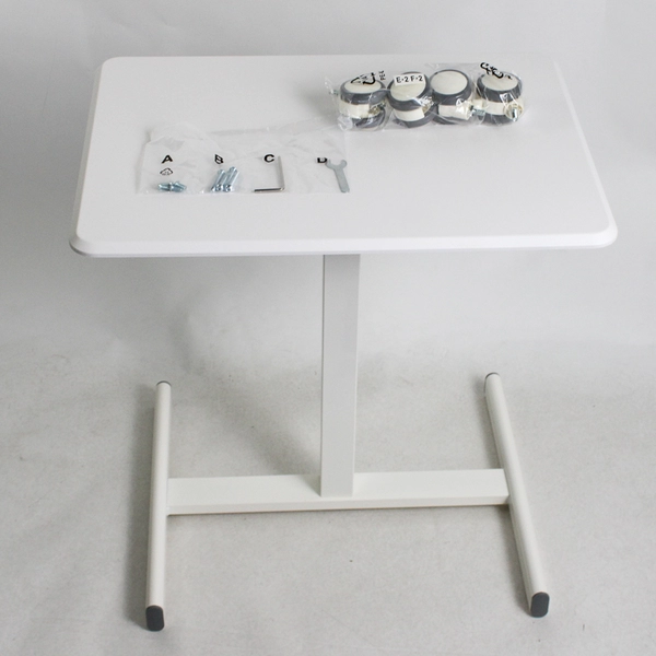Newbulig White Standing Height Adjustable Desk Laptop Mobile Rolling Table