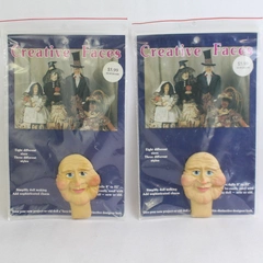 Lot of 2 All Cooped Up Designs Creative Faces Resin Doll Faces 821B  