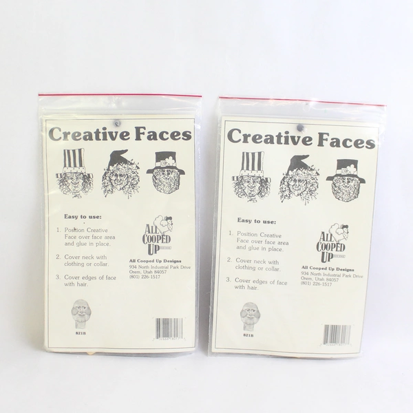 Lot of 2 All Cooped Up Designs Creative Faces Resin Doll Faces 821B  