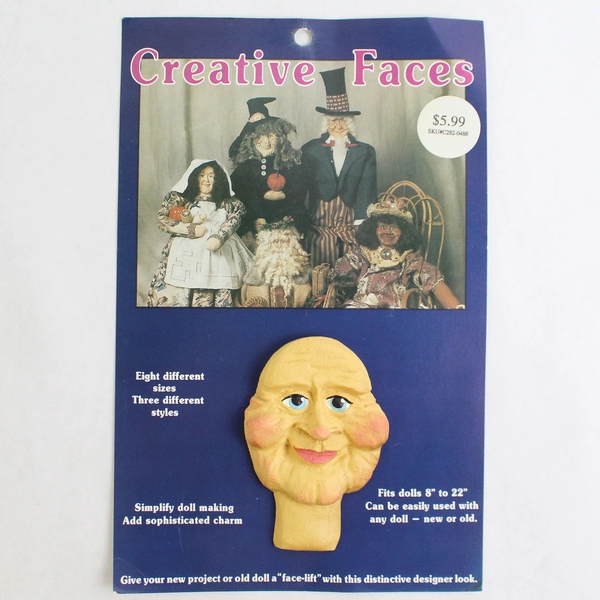 Lot of 2 All Cooped Up Designs Creative Faces Resin Doll Faces 821B  