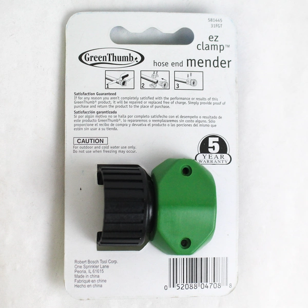 New Green Thumb EZ Clamp Hose End Mender 5/8" or 3/4" Female