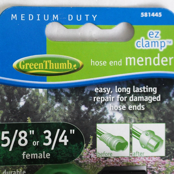 New Green Thumb EZ Clamp Hose End Mender 5/8" or 3/4" Female