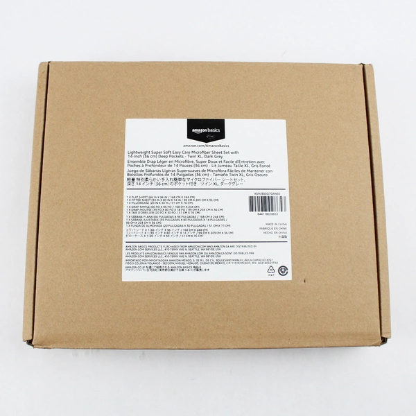 Amazon Basics 3 Piece Deluxe Microfiber Bed Sheets Twin XL Dark Gray