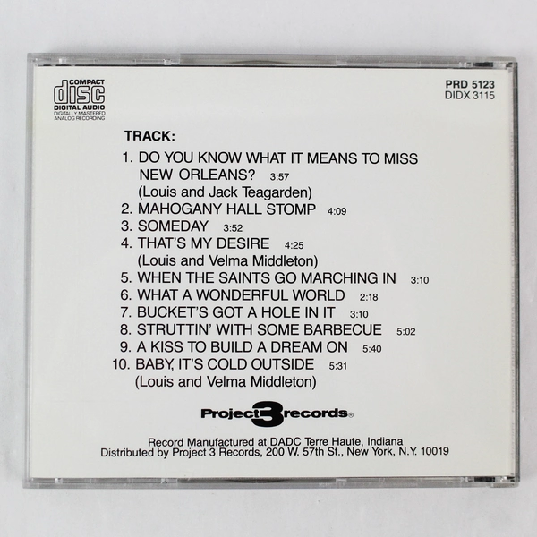 What A Wonderful World Louis Armstrong Concert 1988 CD Project 3