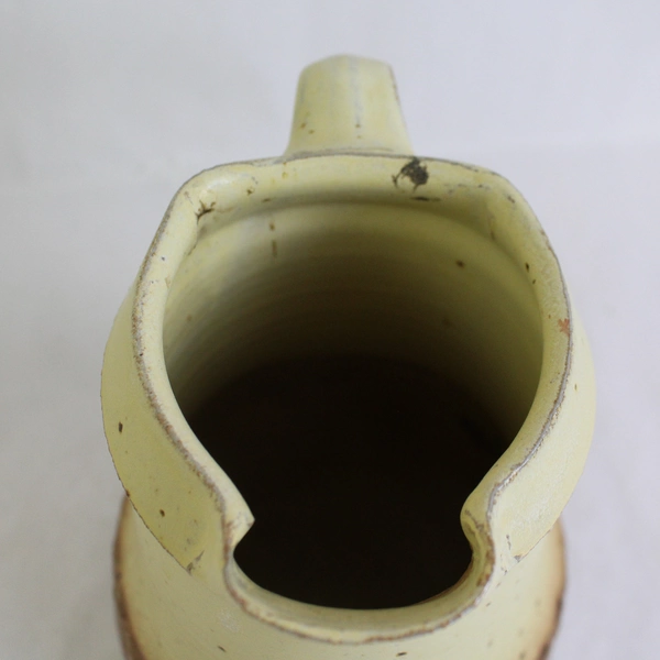 Ceramic Textured Design Yellow Red Pitcher by Bridget Hauser