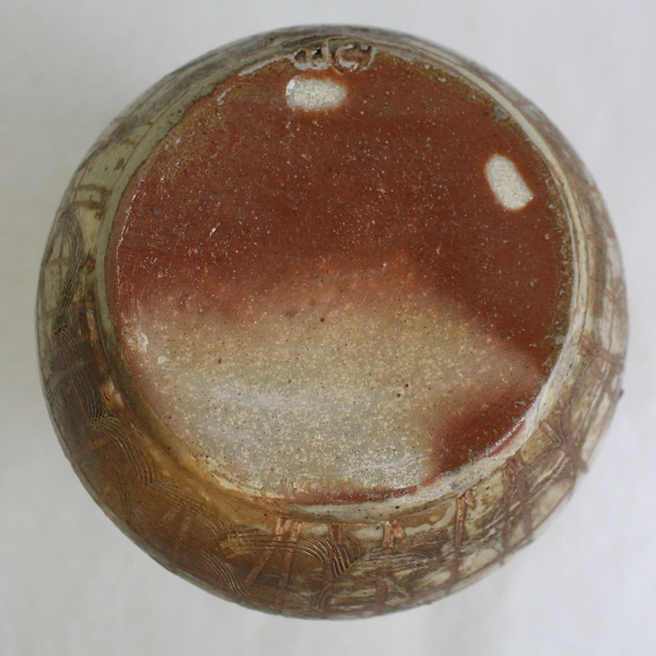 Ceramic Textured Design Yellow Red Pitcher by Bridget Hauser