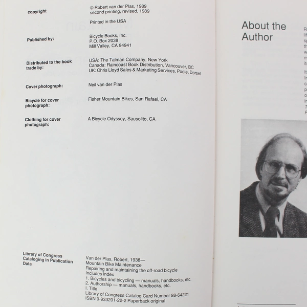 Mountain Bike Maintenance by Rob Van der Plas, 1989 Paperback Guide