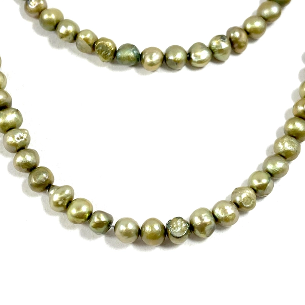 Vintage Gold-Toned Faux Pearl Strand Necklace 34.5" Elegant Accessory