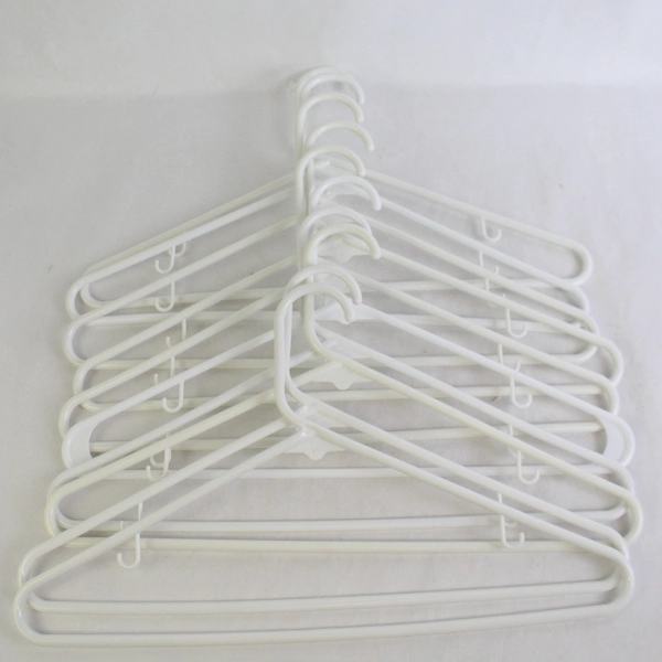 Lot of 10 Tubular White Hangers Standard Size for Closet Storage Organization