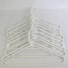 Lot of 10 Tubular White Hangers Standard Size for Closet Storage Organization
