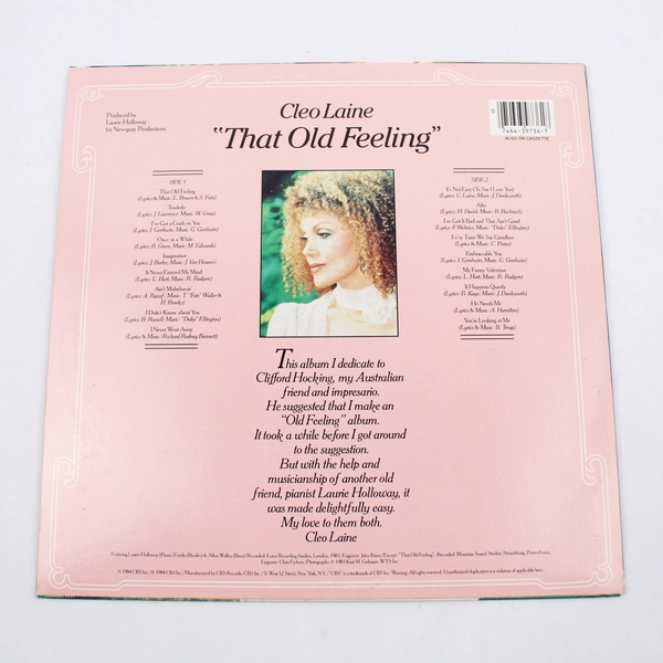 Cleo Laine That Old Feeling 12" Vinyl LP 1984