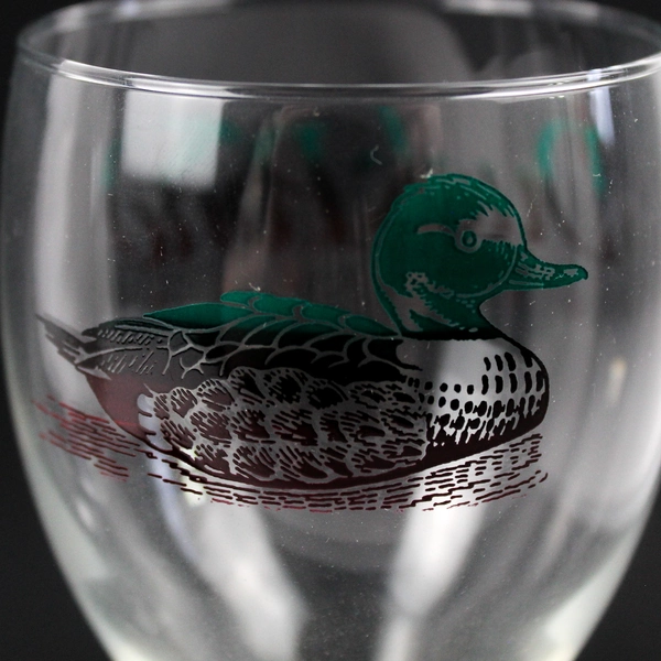 Set of 2 Various Small Oregon Glass Wine Glasses