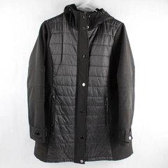 Ikazz Women's Winter Coat Sz M Black Lightweight Hooded Zip-Up