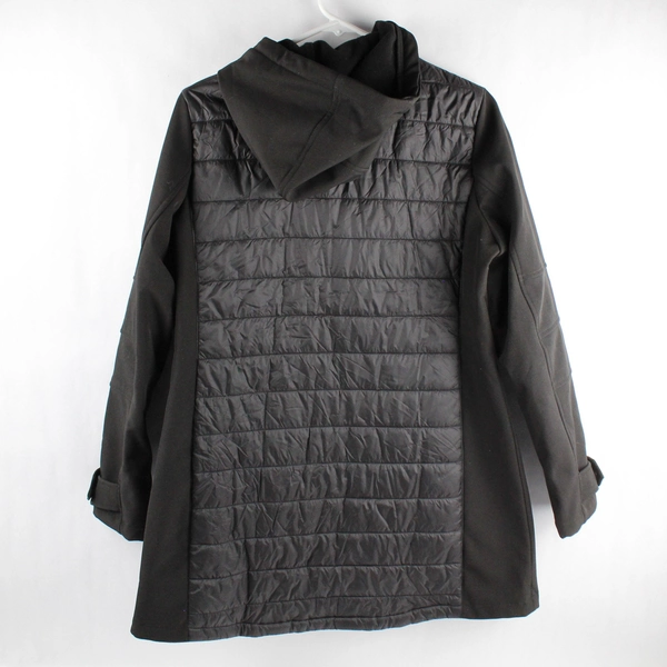 Ikazz Women's Winter Coat Sz M Black Lightweight Hooded Zip-Up