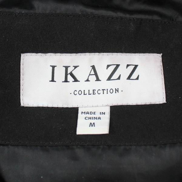 Ikazz Women's Winter Coat Sz M Black Lightweight Hooded Zip-Up