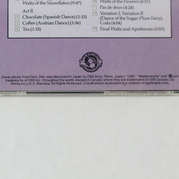 Tchaikovsky The Nutcracker Opus 71 1983 CBS CD - Pre-Owned, Collectible