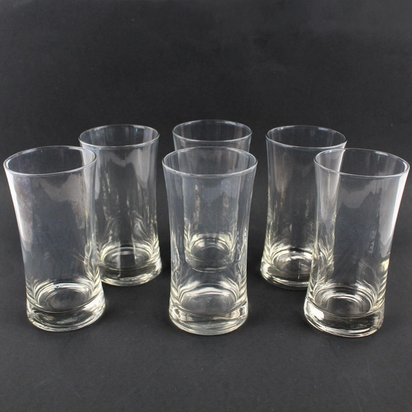 Set of 6 Unmarked Tall Clear Tumbler Glasses