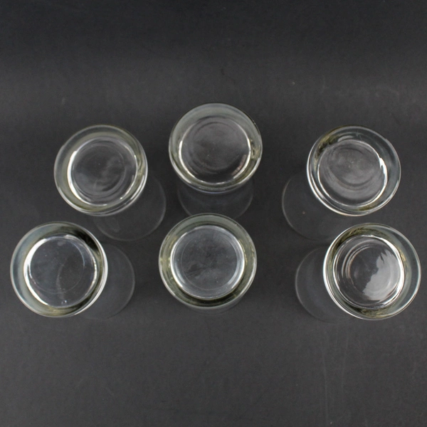 Set of 6 Unmarked Tall Clear Tumbler Glasses