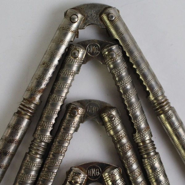 Lot of 4 HMQ Handheld Spring Jointed Metal Nutcrackers