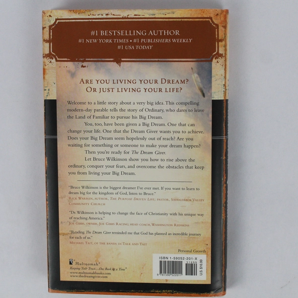 The Dream Giver by Bruce Wilkinson A Modern Day Parable 2003 Hardcover DJ