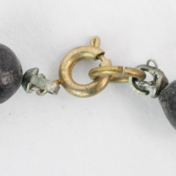 Vintage Wood And Turquoise Bead Necklace With Carved Clay Aztec Figures