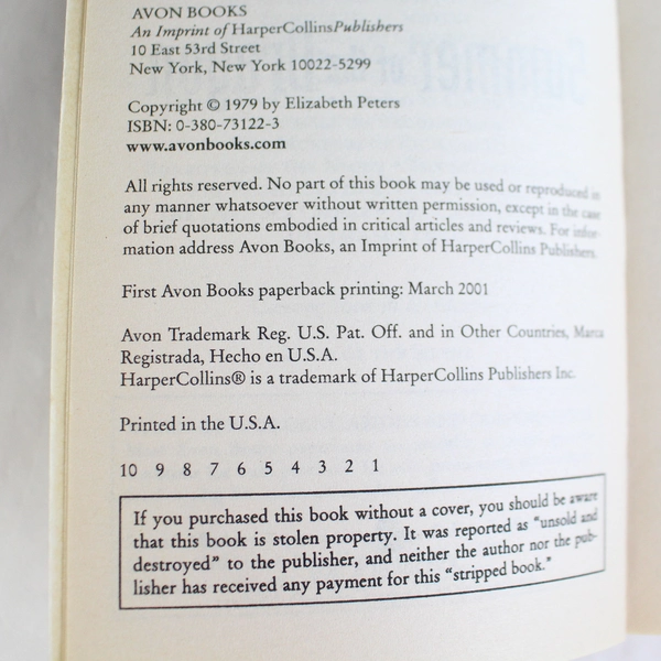 Summer of the Dragon by Elizabeth Peters 2001 Paperback