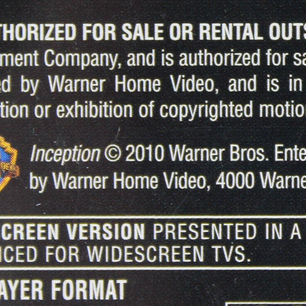 Inception DVD 2010 Christopher Nolan Leonardo DiCaprio Tom Hardy Good Condition