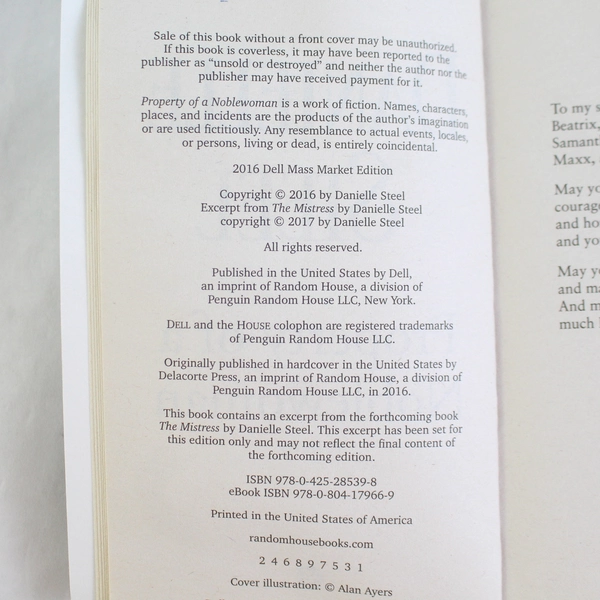 Property of a Noblewoman: A Novel by Danielle Steel 2016