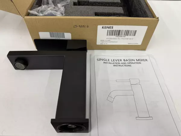 New Kenes LJ-9031-2 Single Matte Black Finish Bathroom Faucet