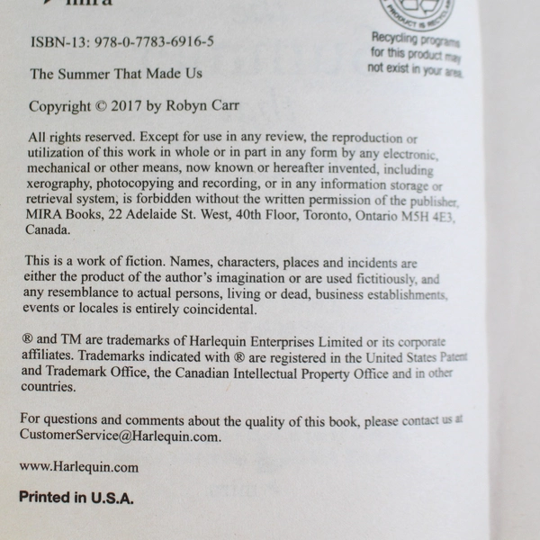 The Summer That Made Us: A Novel by Robyn Carr 2018