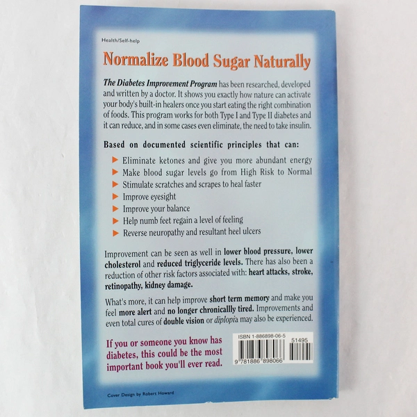 The Diabetes Improvement Program by Patrick Quillin 1999 Paperback