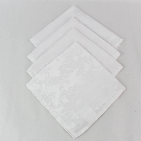 Set of 4 Sultan's Linens Jacquard Napkins 17"x17" Elegant Dining Decor