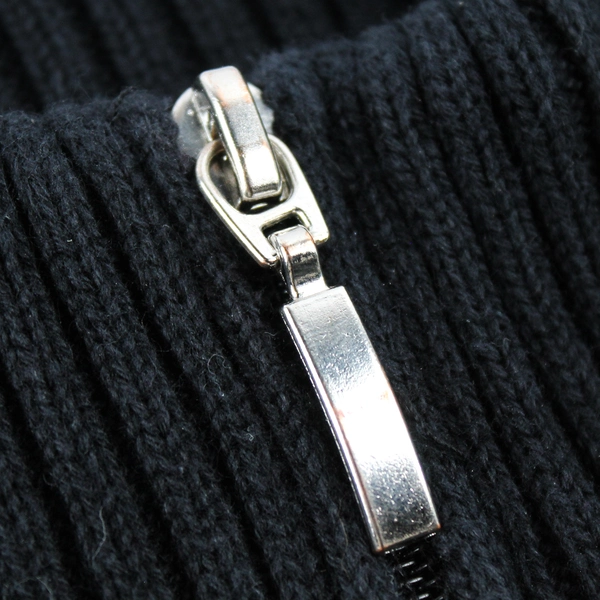 Croft & Barrow Black Zip-Up Jacket with White Polka Dots Women's Medium