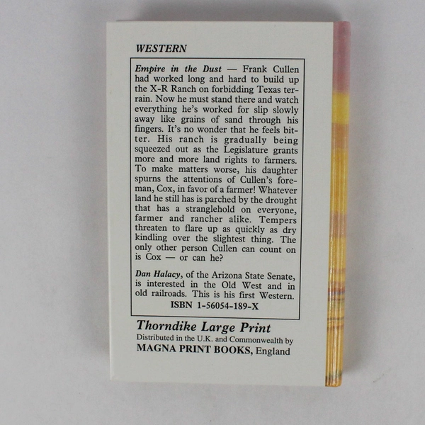 Large Print Edition Empire in the Dust by Dan Halacy 1991 Hardcover