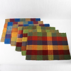 Lot of 6 Multicolor Gingham Placemats for DIY Fabric Cutters