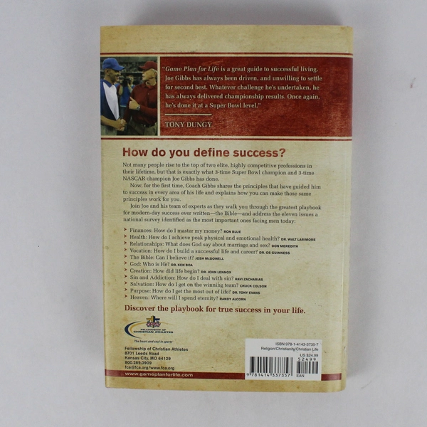 Game Plan for Life by Joe Gibbs Playbook For Success 2009 Hardcover Dust Jacket
