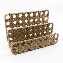 Beige Woven Desktop Vertical File Sorter Organizer