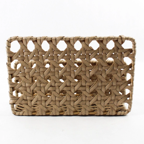 Beige Woven Desktop Vertical File Sorter Organizer