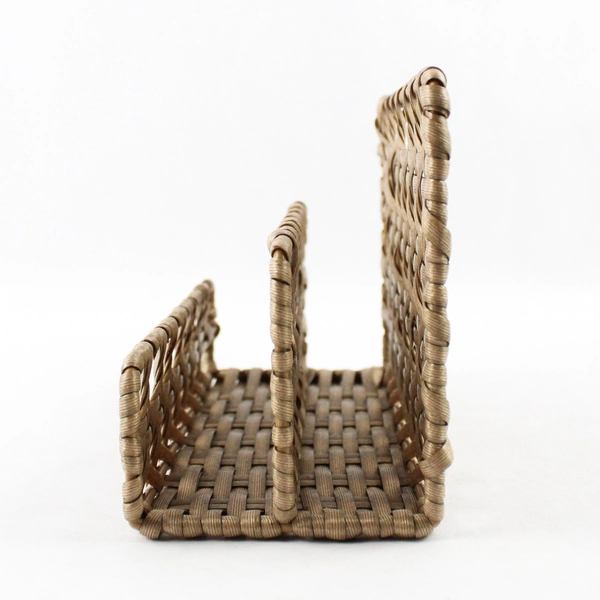 Beige Woven Desktop Vertical File Sorter Organizer