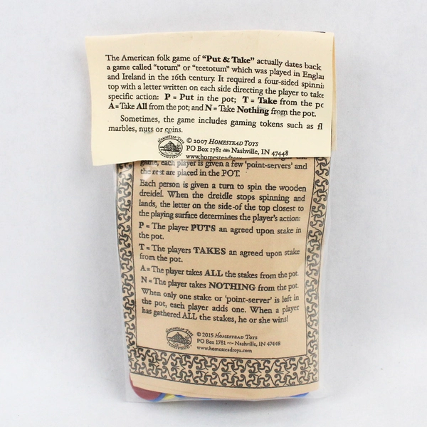 New Sealed Homestead Toys Put & Take Historical Game of Chance