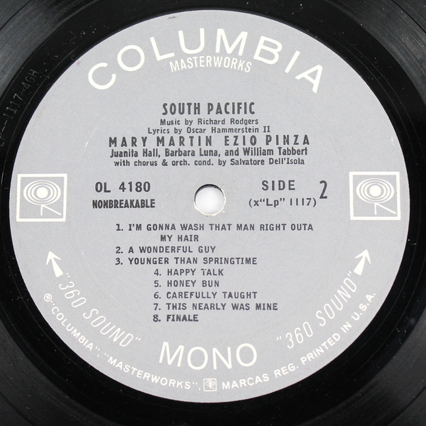 Vintage Columbia Masterworks South Pacific By Original Broadway Cast 12"