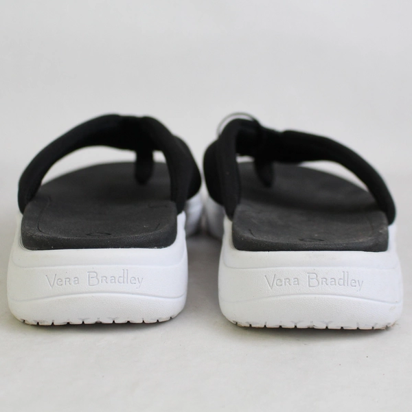 Vera Bradley VB Cloud Sandals Black & White Women's Size 8