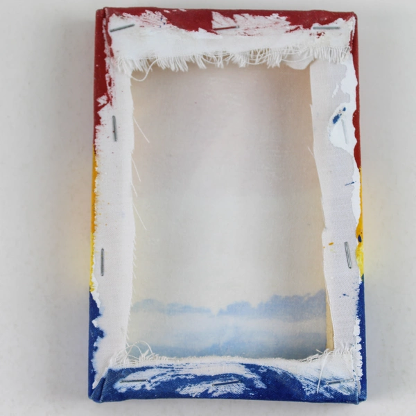 Small Original Oil Painting Sunset Cityscape Signed 6x4 inch